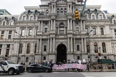 Art and politics rally at Philadelphia City Hall in the wake of disappearing NEA funds – WHYY