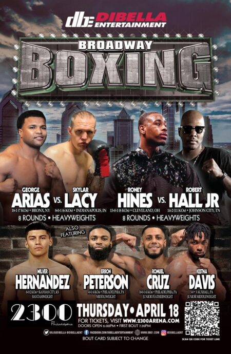 Experience Broadway Boxing Live in Philadelphia at the 2300 Arena This Thursday, April 18! Dibella Entertainment Brings Broadway Boxing To Philadelphia At The 2300 Arena On Thursday, April 18 – FightBook MMA